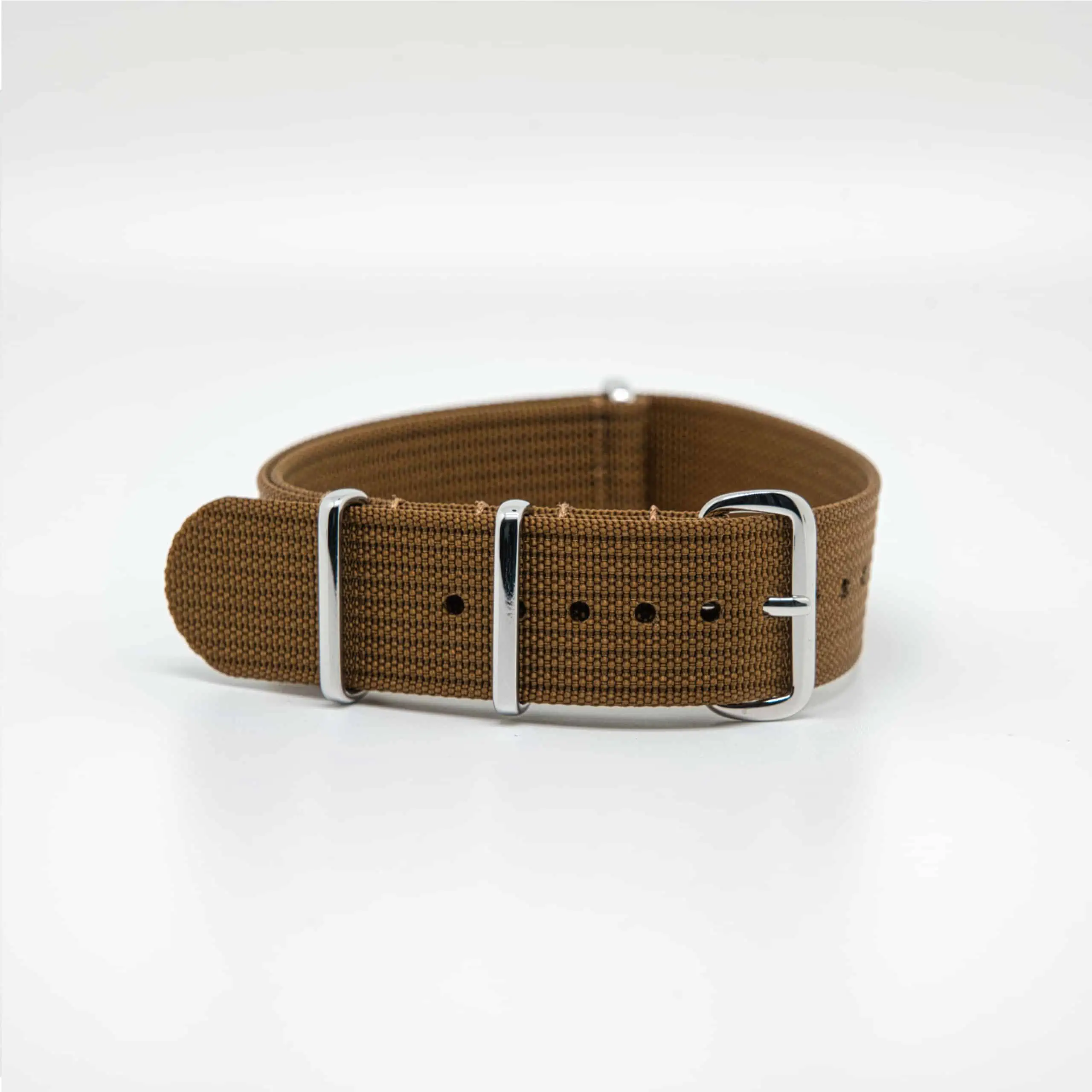 Bracelet de montre Nato en nylon côtelé Marron